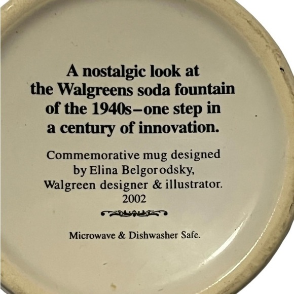 WALGREEN nostalgic commemorative mugs pictorial/recipe 1901-2002 advertising-2 - Picture 4 of 14